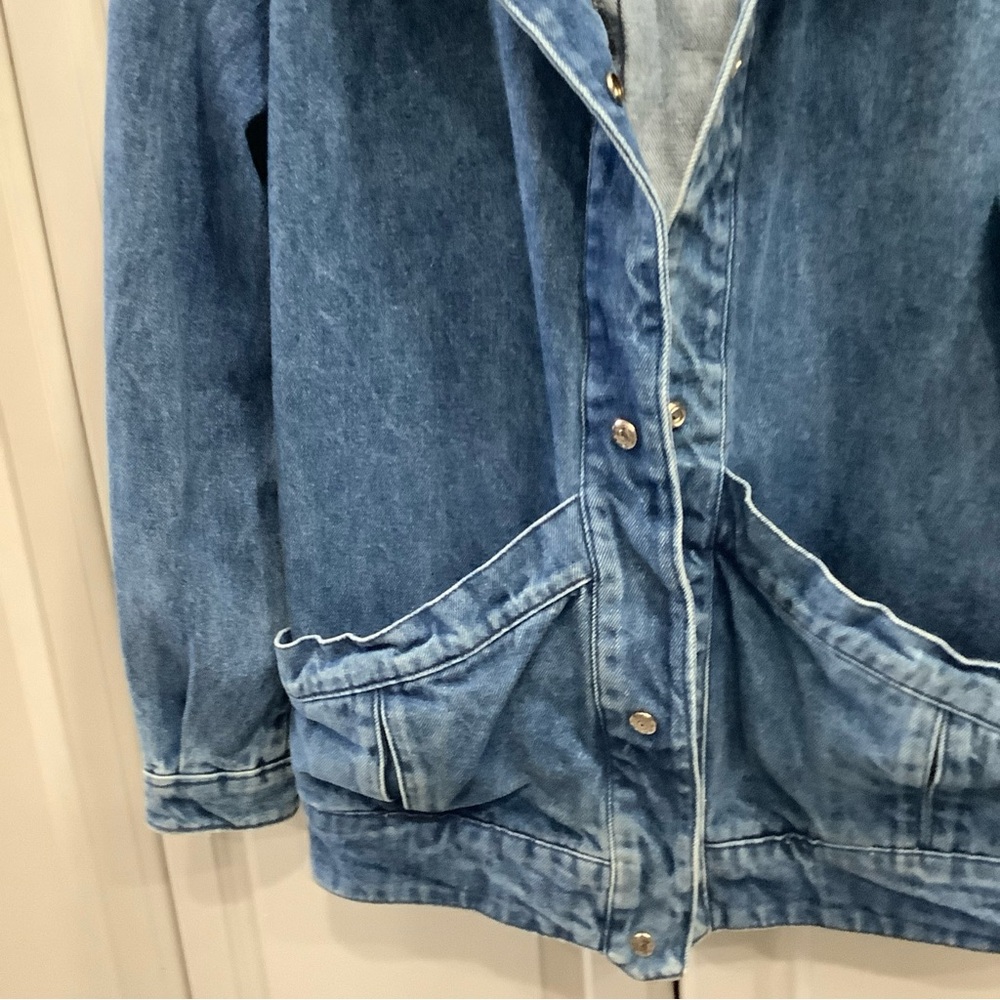 S.B. II by Bitterman Woman’s Vtg Blue Denim Coat Jacket Sz L, Snap Closure - Picture 5 of 11